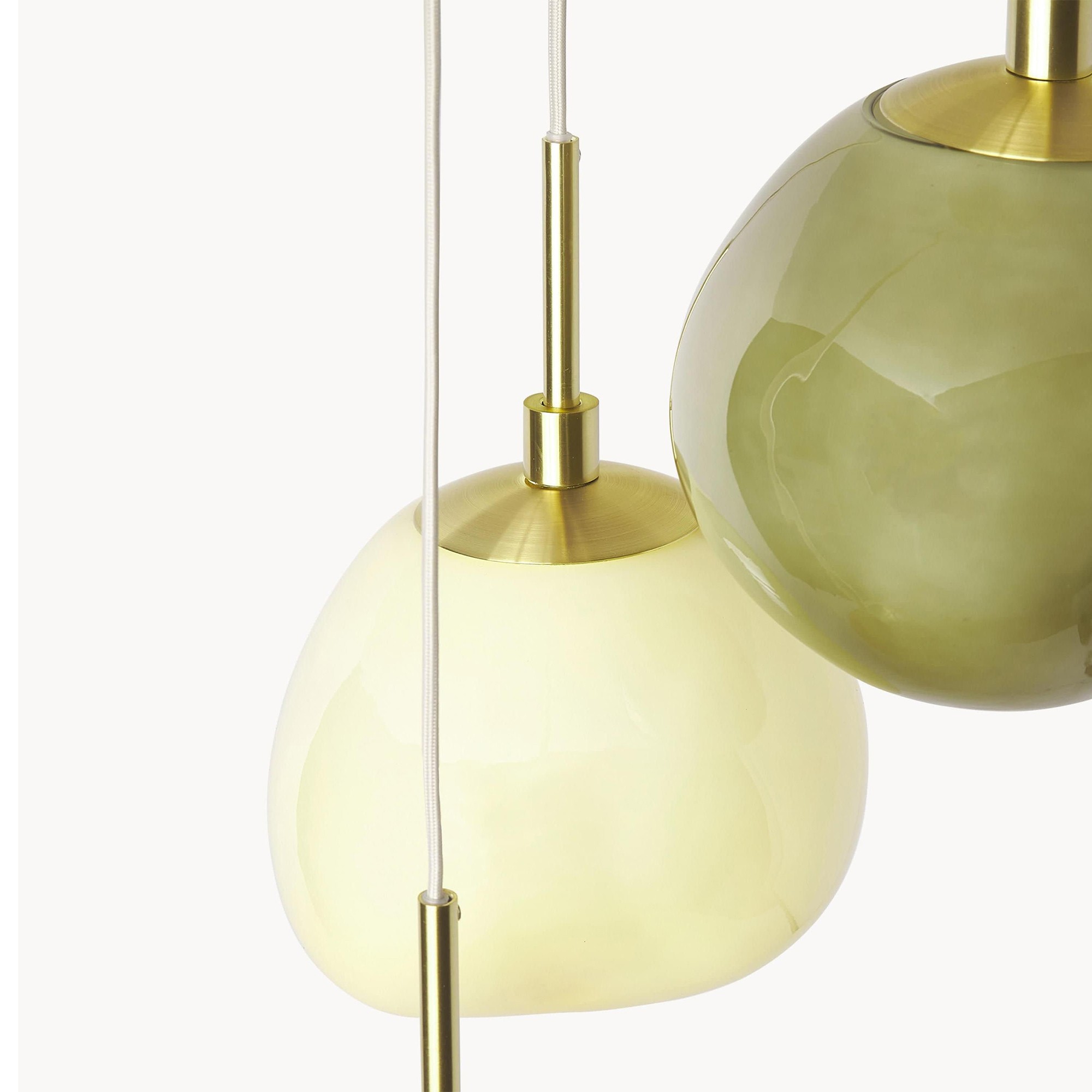 Baya Natural Three-Color Opal Glass Cluster Pendant Light