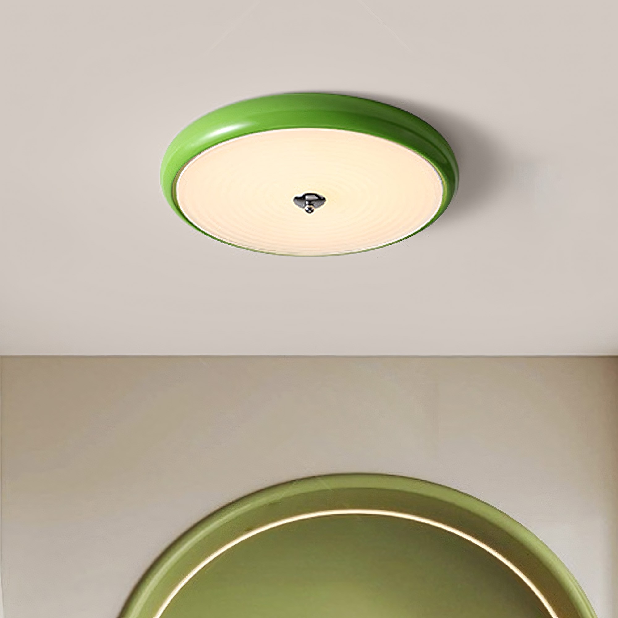 Laren Ribbed Glass Shade Led Circular Light