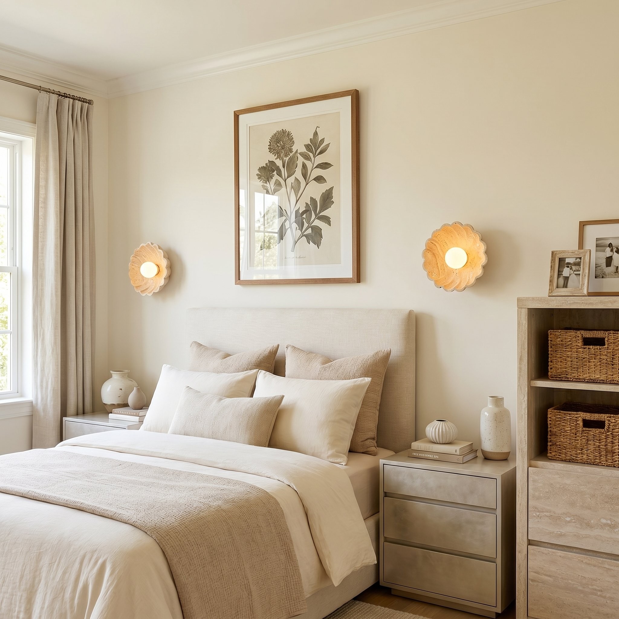 Ailish Modern Travertine Flower-Shaped Wall Lamp