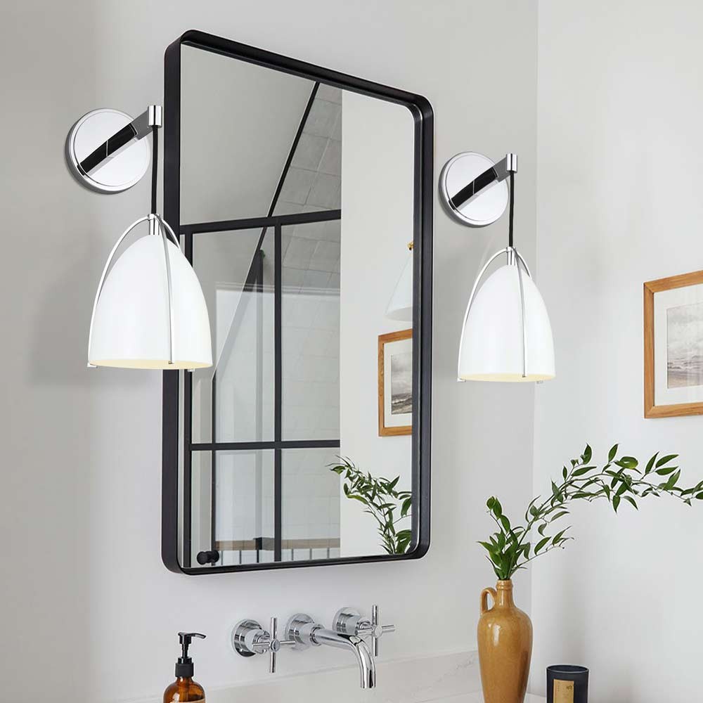 Aeryn White One Light Dome Shade Wall Sconce