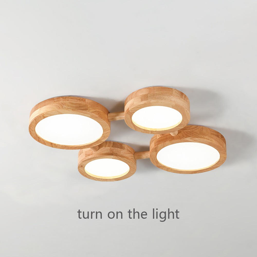 Phelith Modern Multi Heads Wood LED Ceiling Light