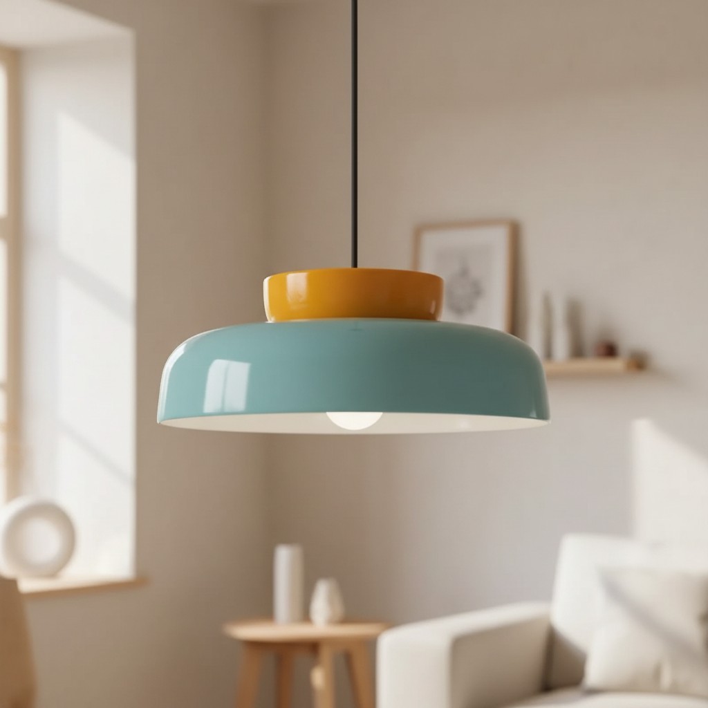 Smith Modern Nordic Bauhaus Macarons Bowl Shade Ceramic Pendant Light