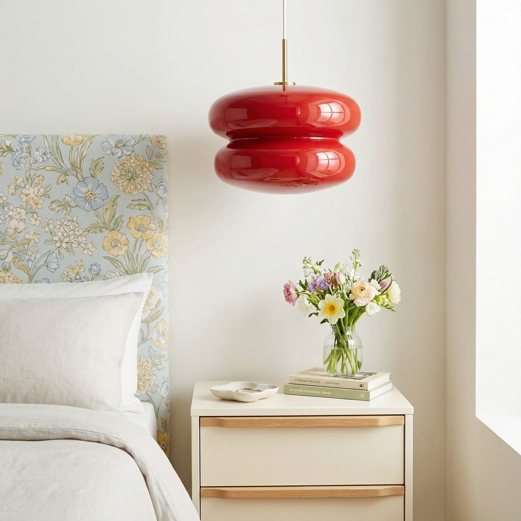 Josie Cream Bauhaus Opal Glass Pendant Light