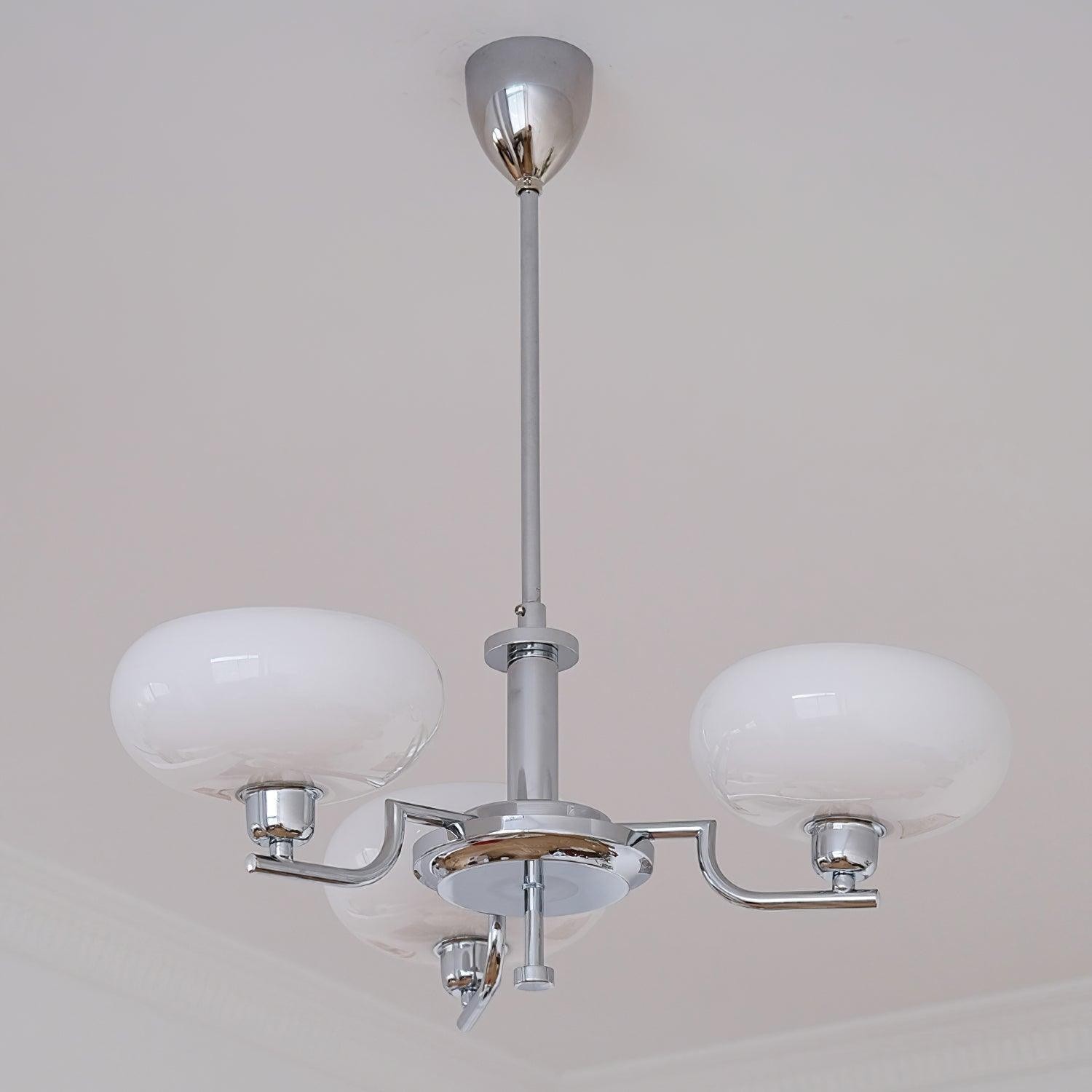 Shadella Modern Cream Glass Bauhaus Chandelier