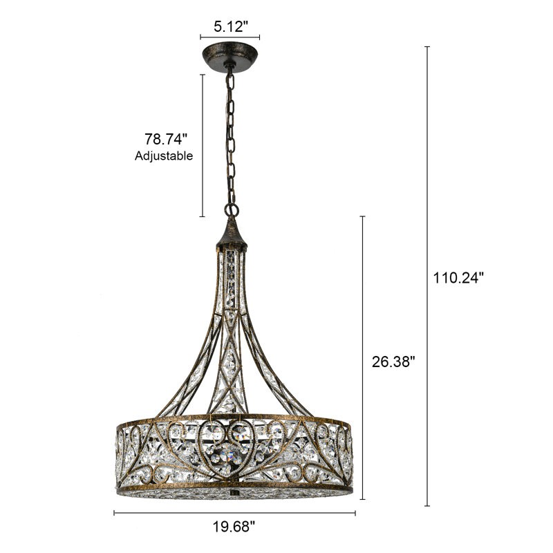 Audenor Retro Crystal Drum Chandelier