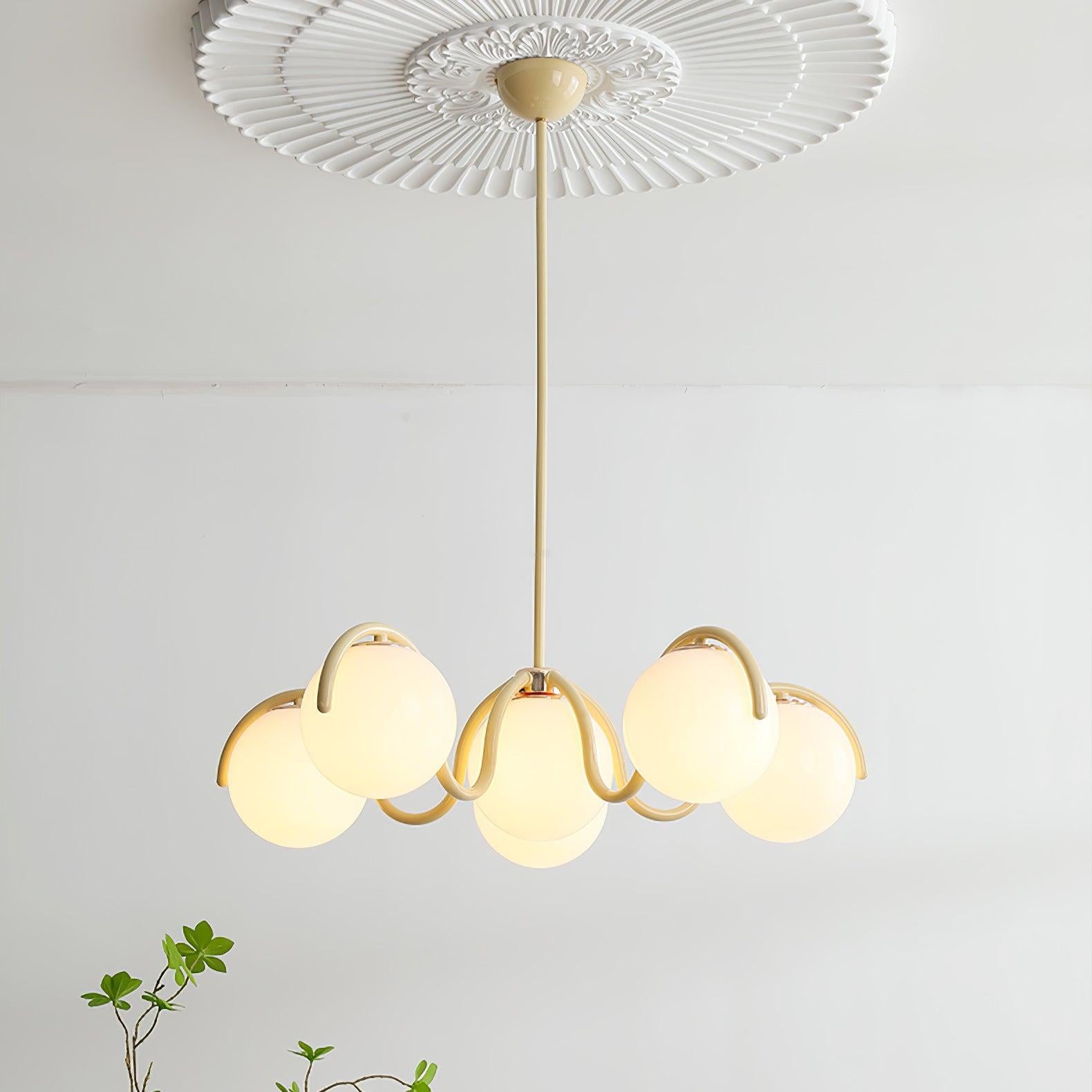 Mian Modern Curve Glass Globe Chandelier