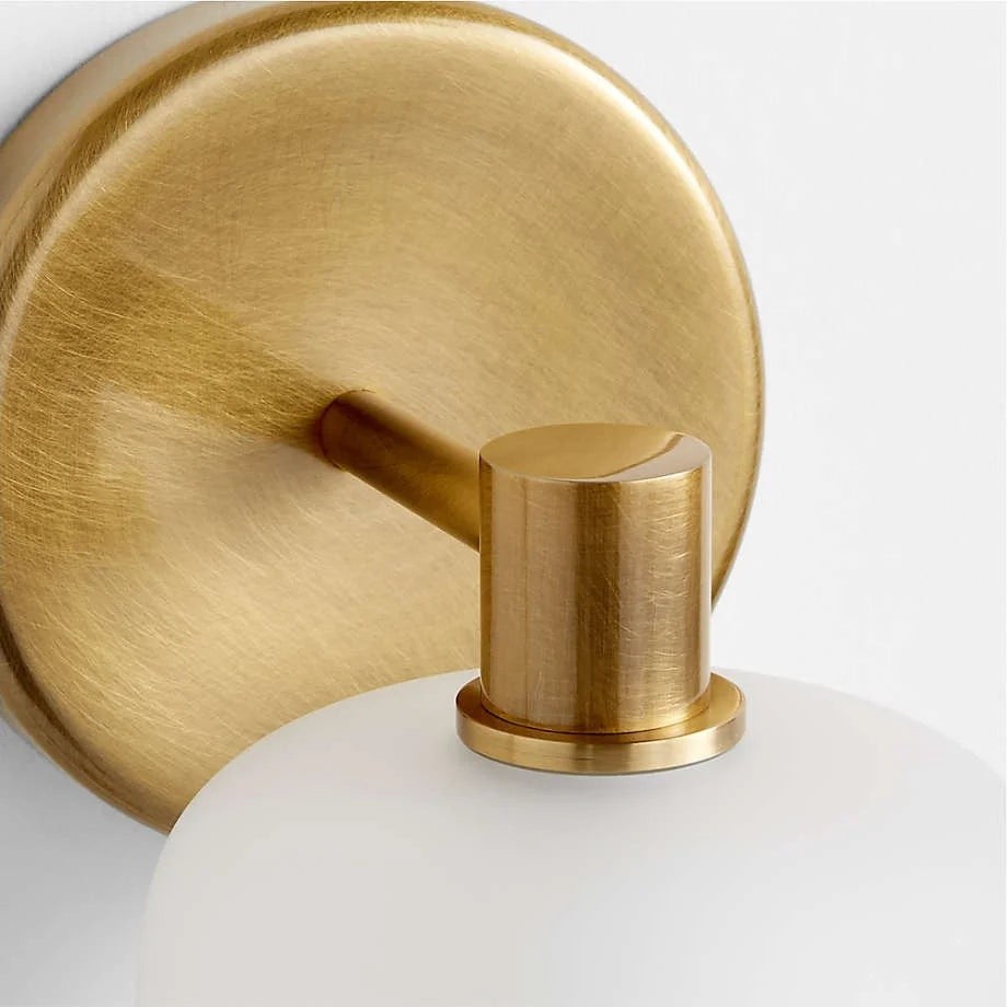 Fidelia Farmhouse Brass Cylinder Glass Wall Sconce