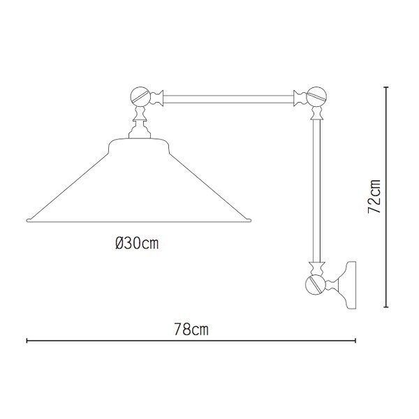 Galilea Industrial Brass Adjustable Wall Lamp