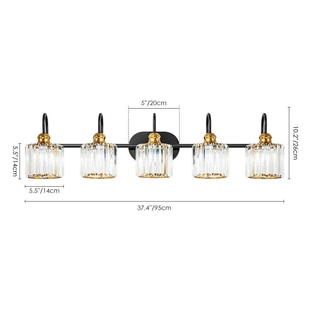 Naeris Modern Square Crystal Wall Sconce