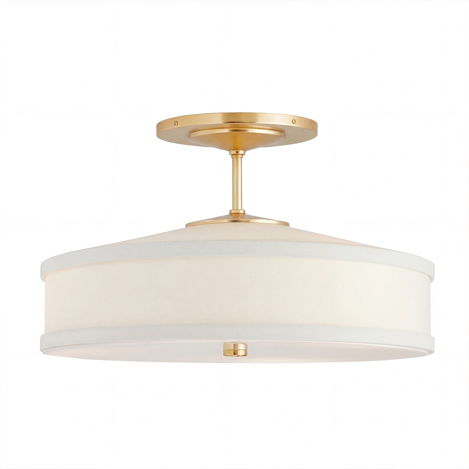 Delaney Rustic Fabric Drum Semi-Flush Mount Ceiling Light