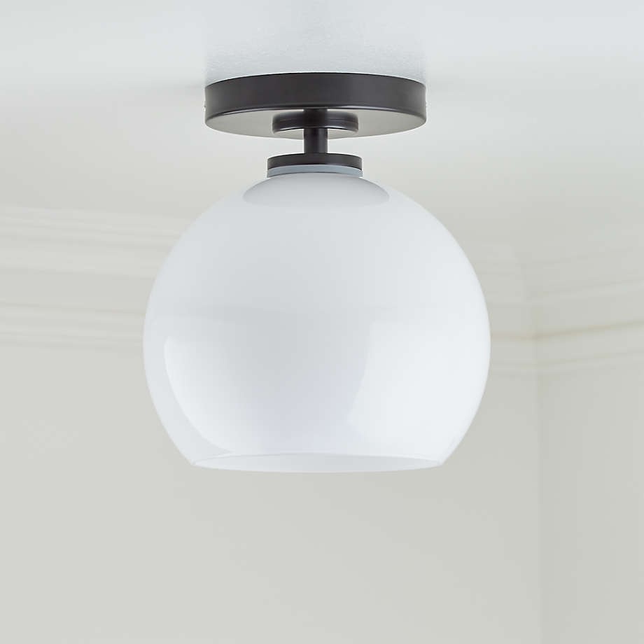 Pawson Minimalist Round Glass Brass Flush Mount Ceiling Light