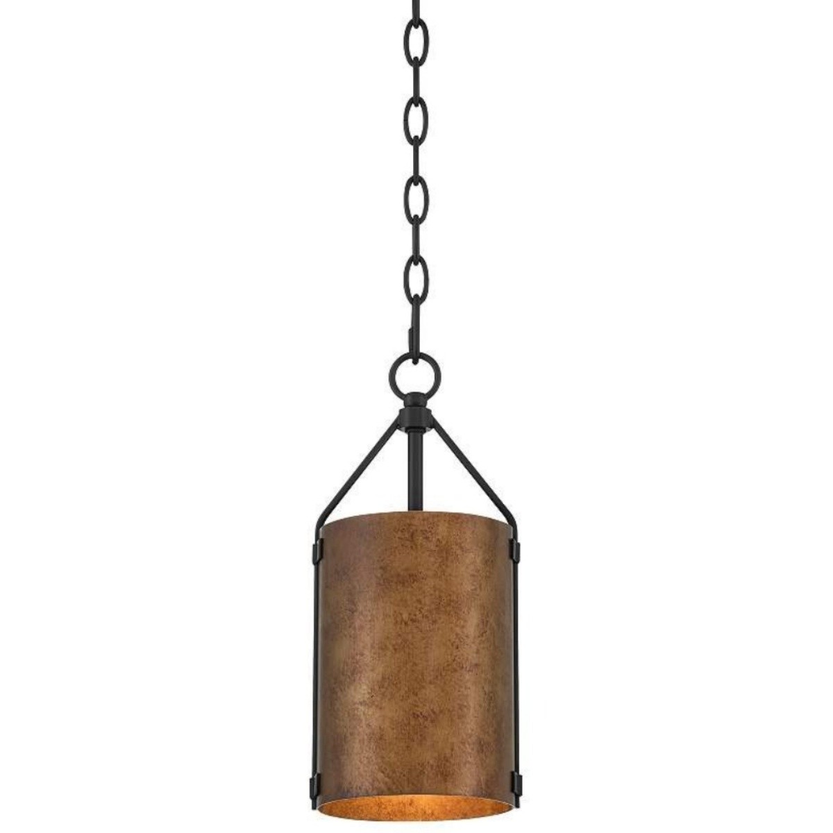 Grange Industrial Rustic Bronze Cylinder Pendant Light