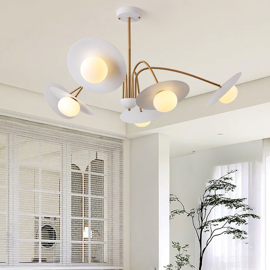 Xandros White Metal Champignon Chandelier