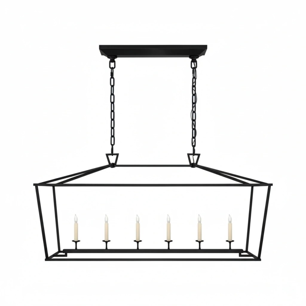 Aria Farmhouse Wrought Iron Lantern Chandelier Light
