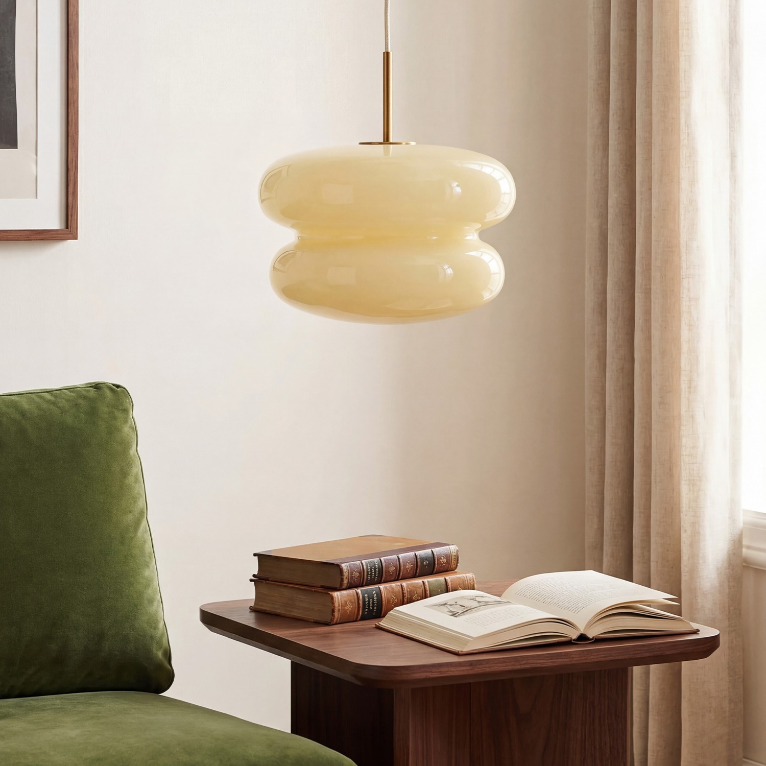Josie Cream Bauhaus Opal Glass Pendant Light