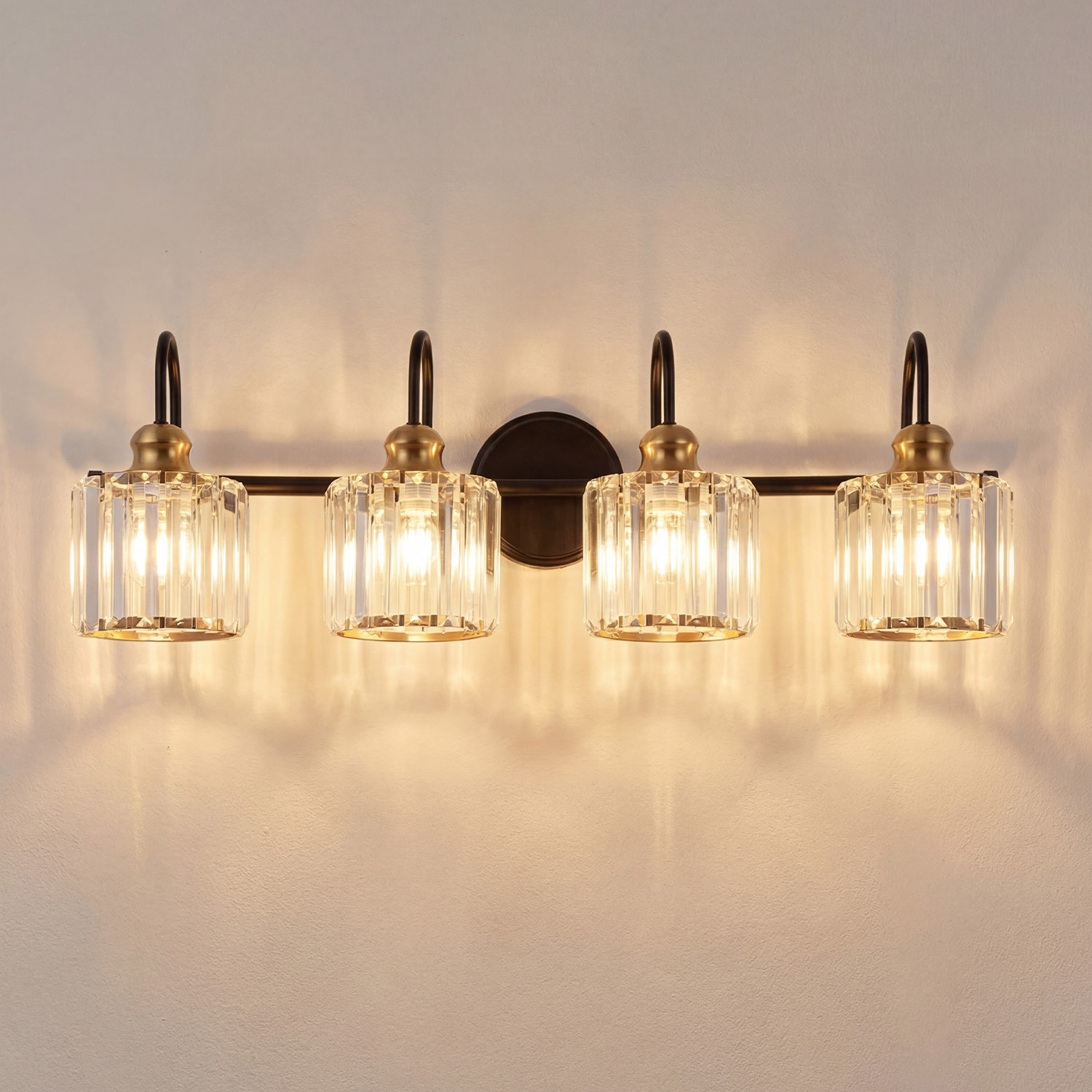 Naeris Modern Square Crystal Wall Sconce