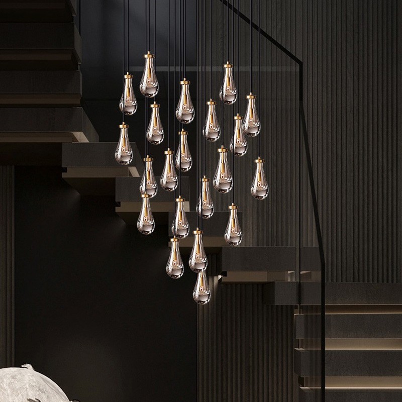 Peregrine Modern All-copper Crystal Raindrop Linear Chandelier