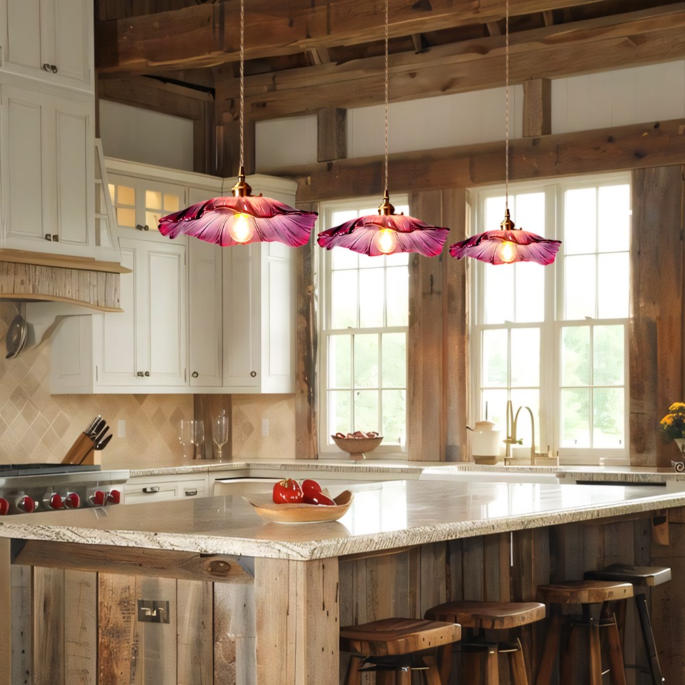 Callista Retro Lotus Creative Glass Pendant Light