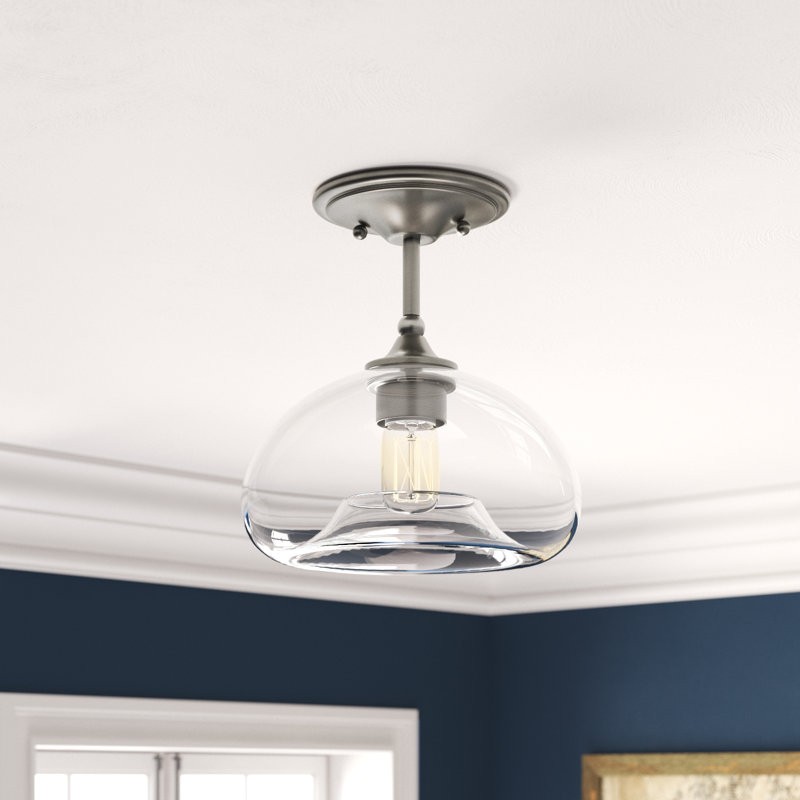 Thyran Farmhouse Small Globe Clear Glass Flush Mount Ceiling Light