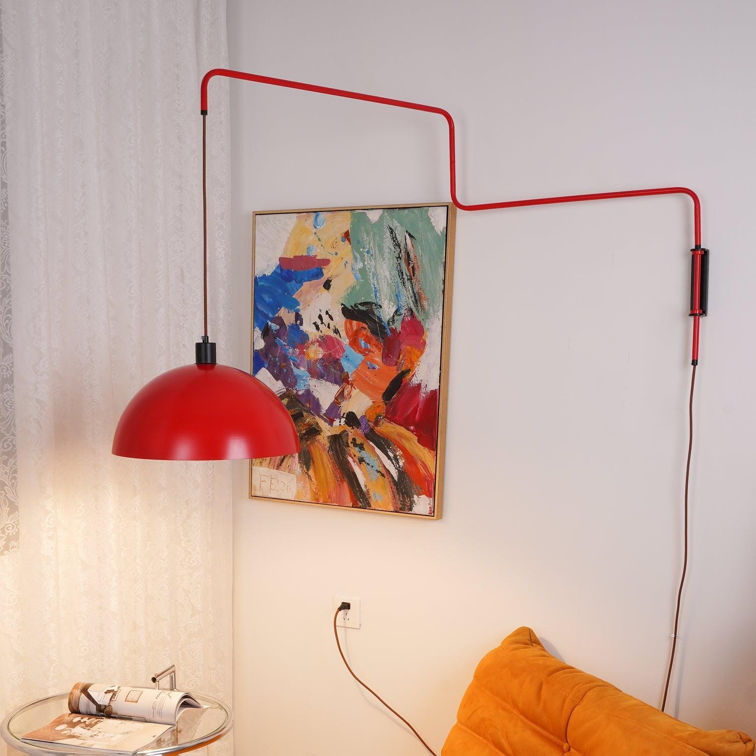 Thalys Minimalist Adjustable Swing Long Arm Dome Sconce
