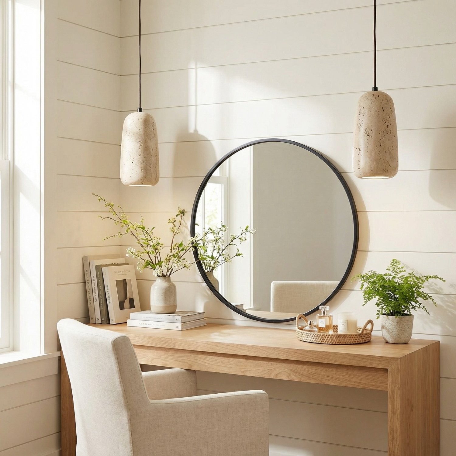 Bowen Wabi-Sabi Mini Travertine Pendant Light