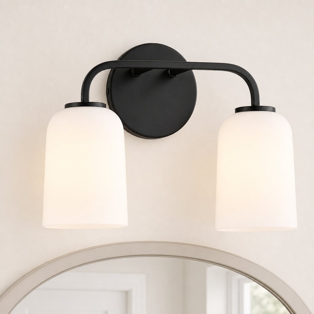 Bransen Modern Milk Glass 2/3-Light Vanity Wall Sconce