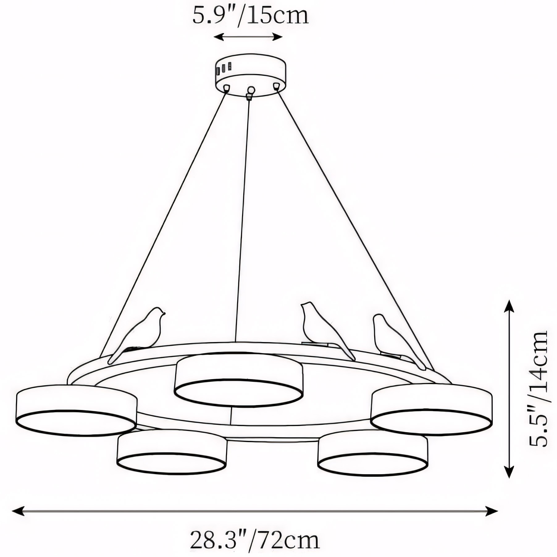 Myrithor Macarons Bird Woon Round Chandelier