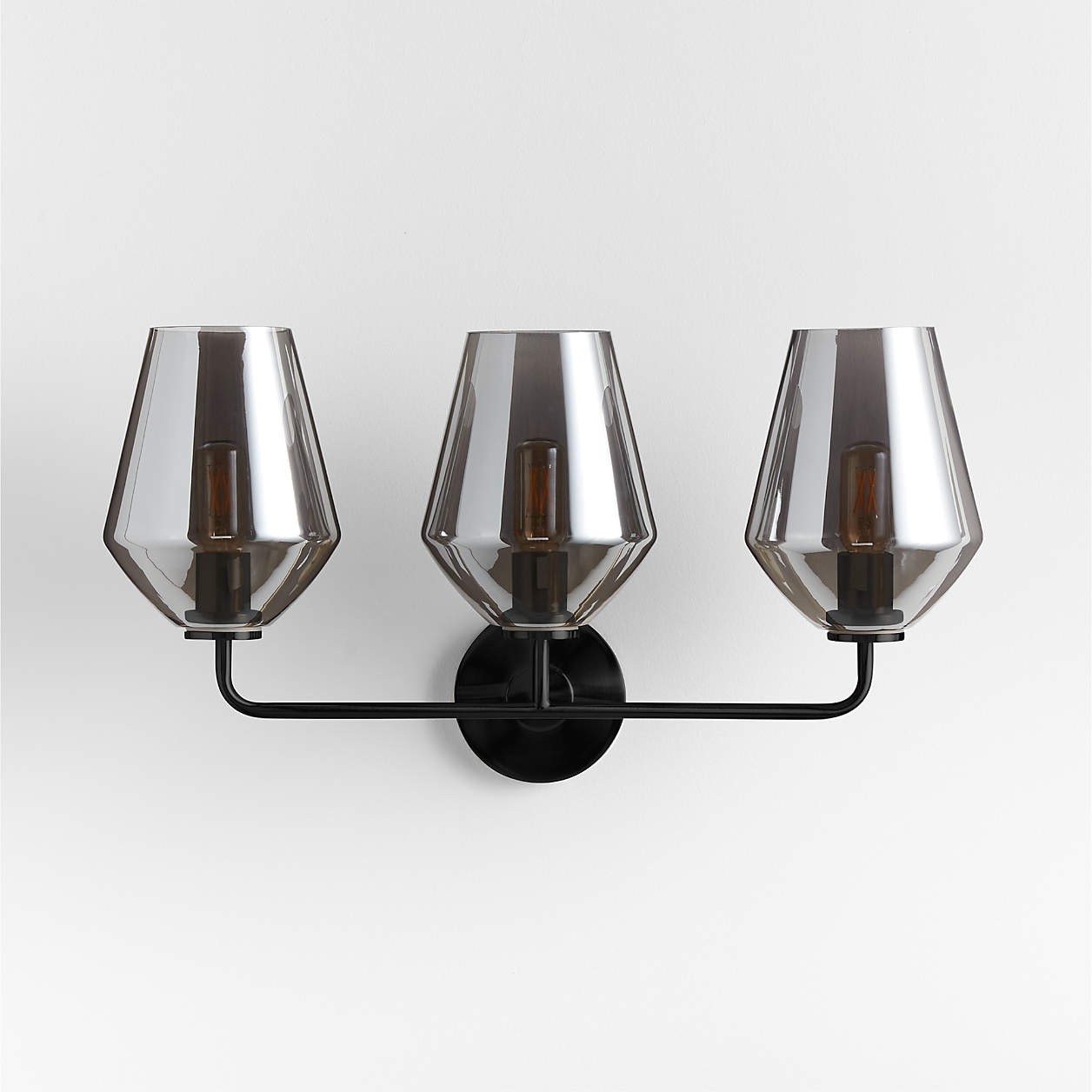 Konig Minimalist 3-Light Brass Glass Wall Light