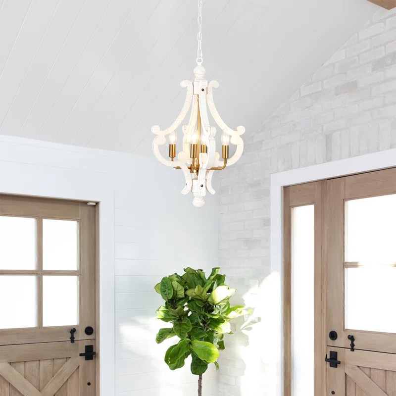 Astridina Rustic Antique Wooden French Country Chandelier