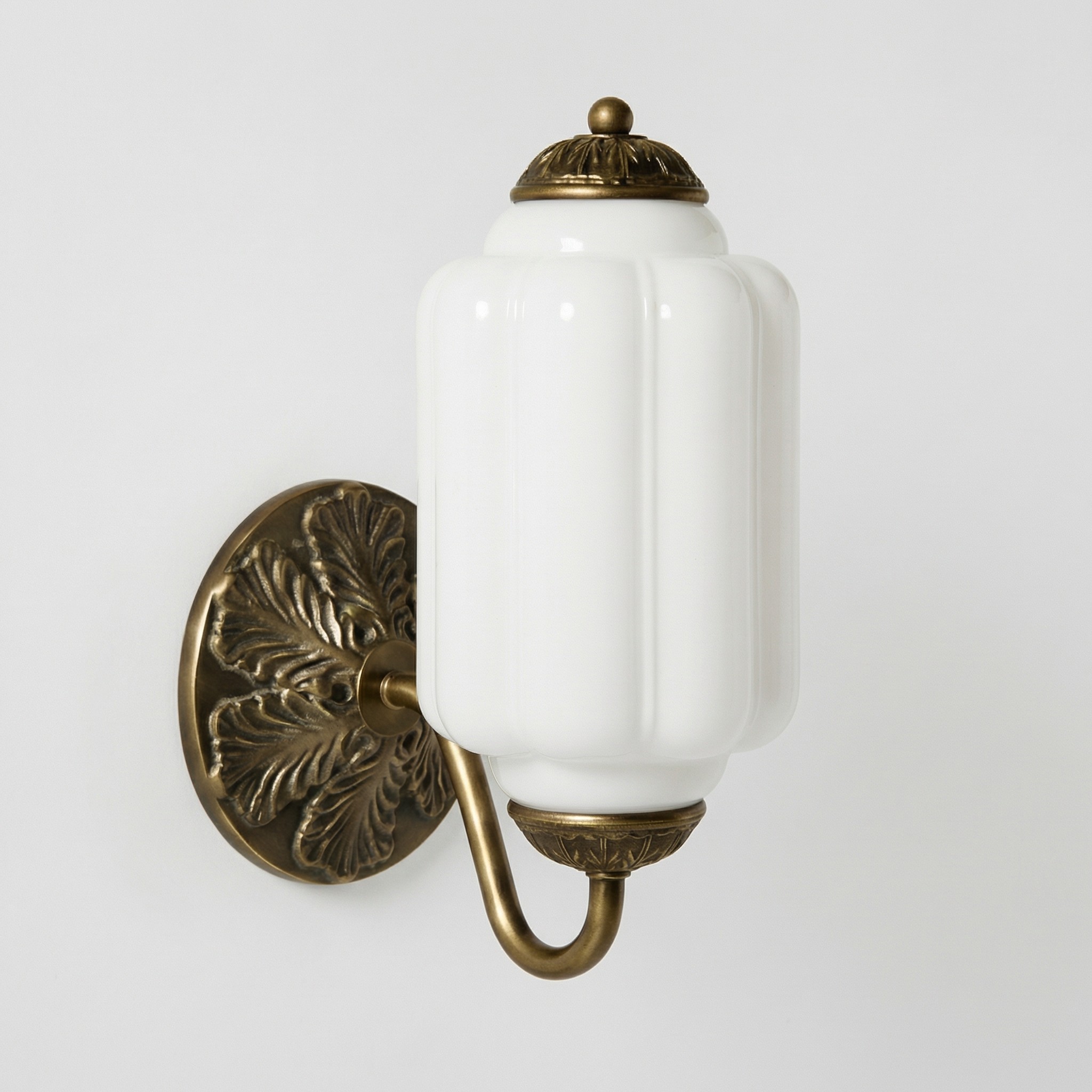 Cyrilith Vintage Milk Glass Oiled Brass Eloise Sconce