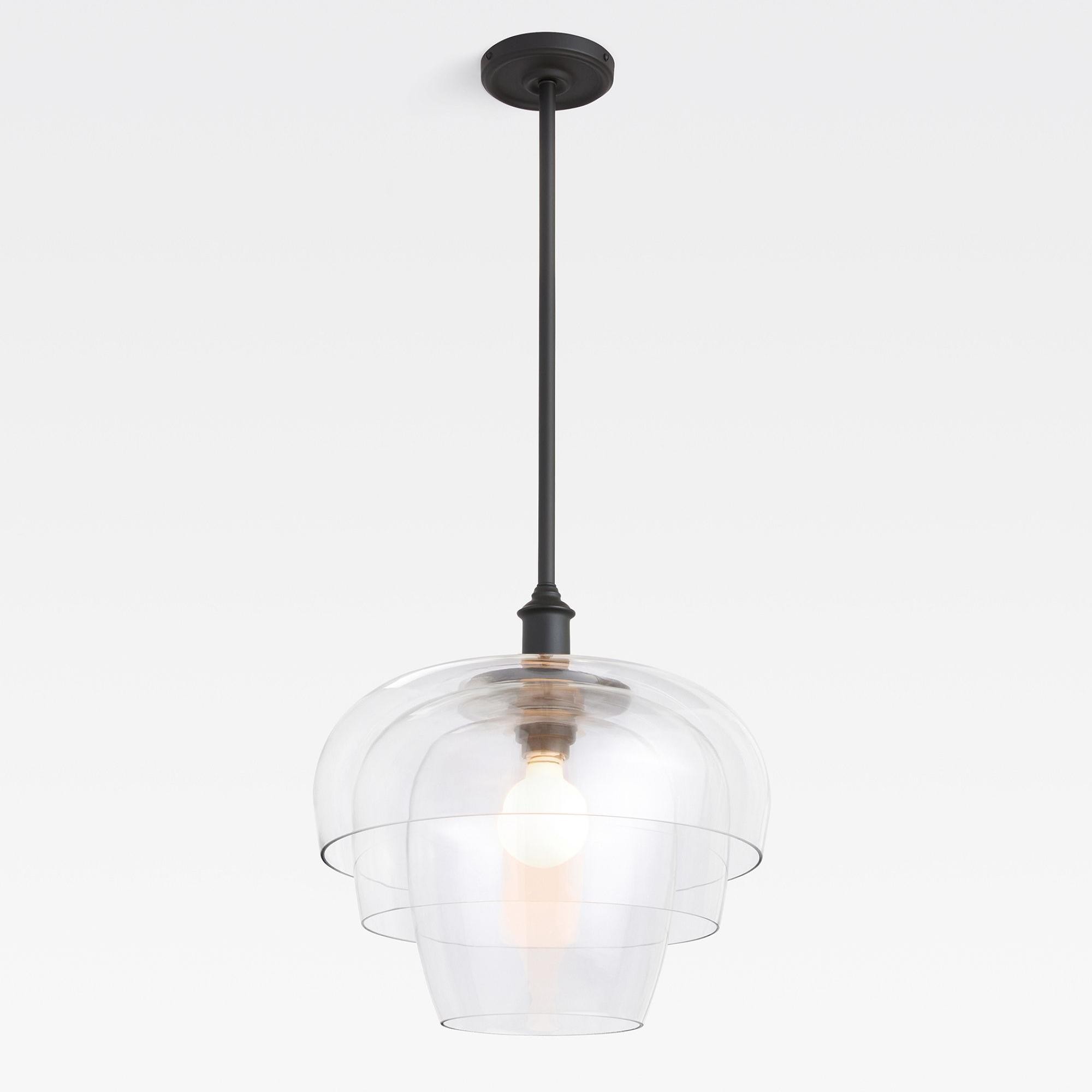 Xena Scandinavian Layered Clear Glass Pendant Light