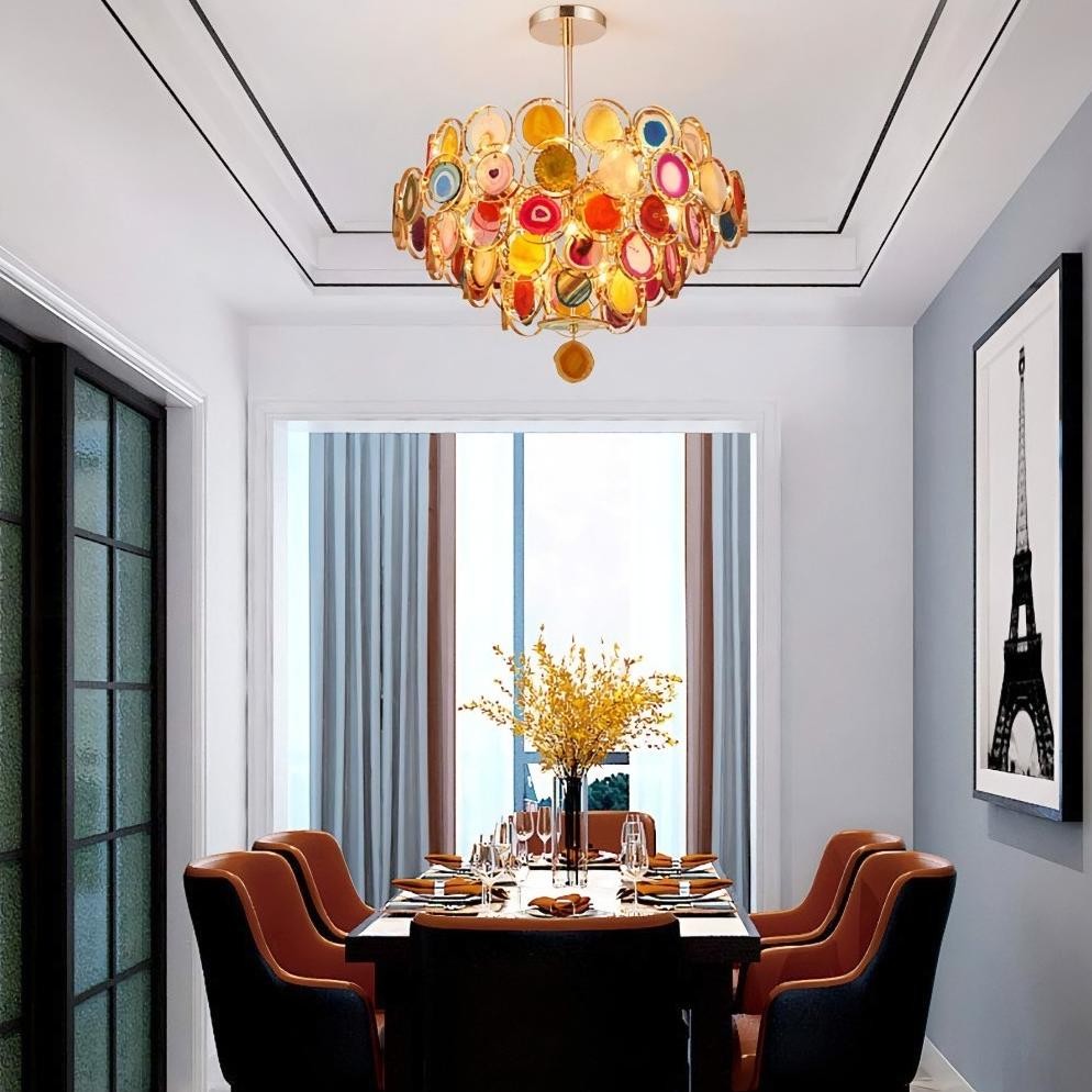 Gideon Slice Agate Tower Chandelier