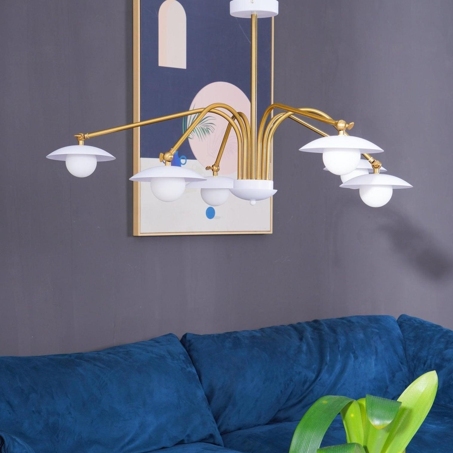Xandros White Metal Champignon Chandelier
