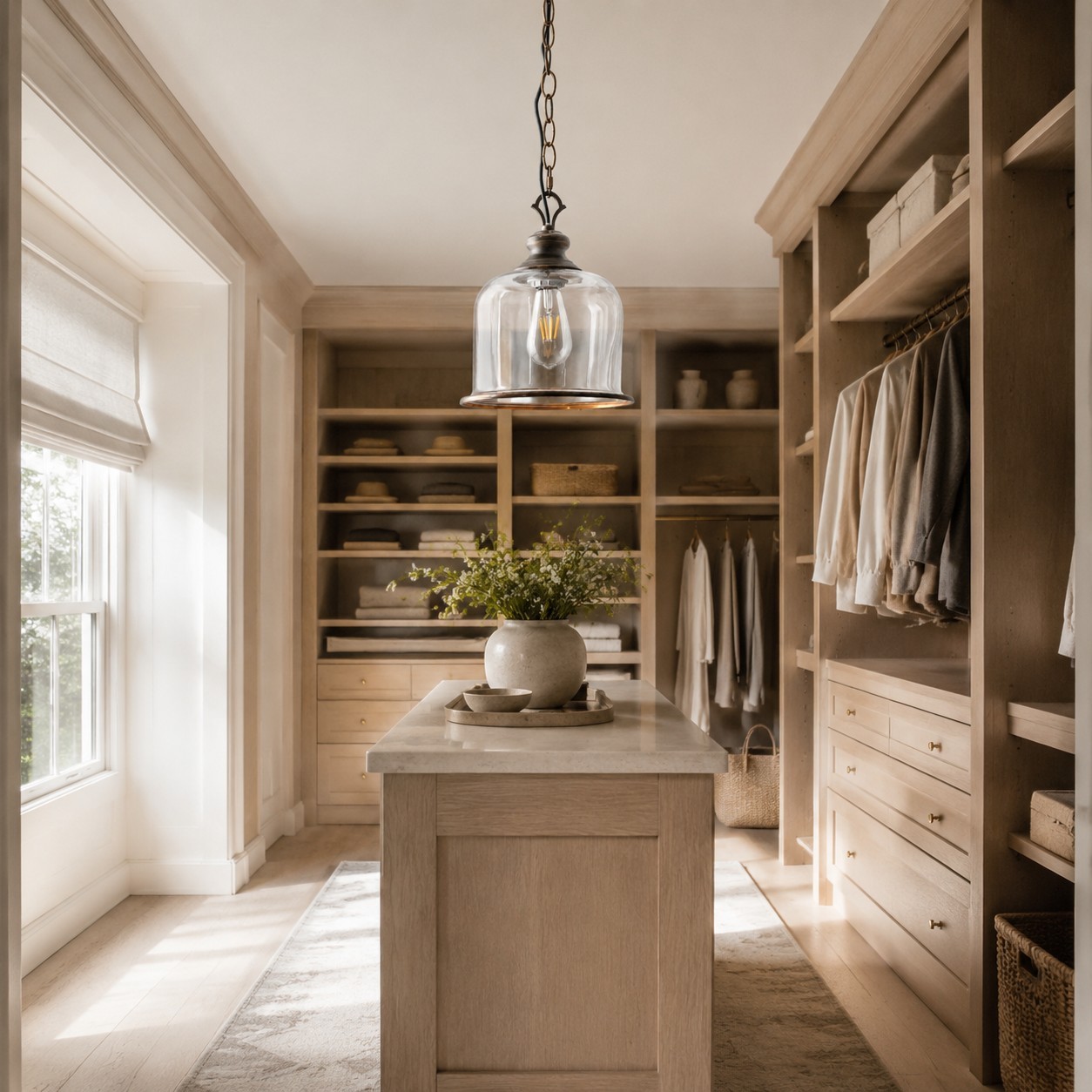 Sander Farmhouse Vintage Bell Clear Glass Pendant Light