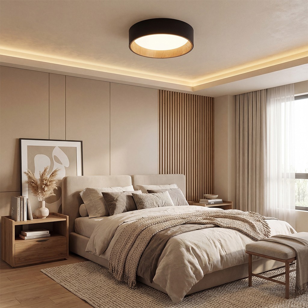 Zenith Nordic ‎Minimalist Metal Round Semi Flush Mount Ceiling Light