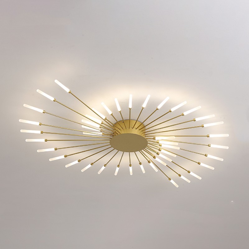 Pranika Modern Sputnik LED Fireworks Semi Flush Mount Ceiling Light