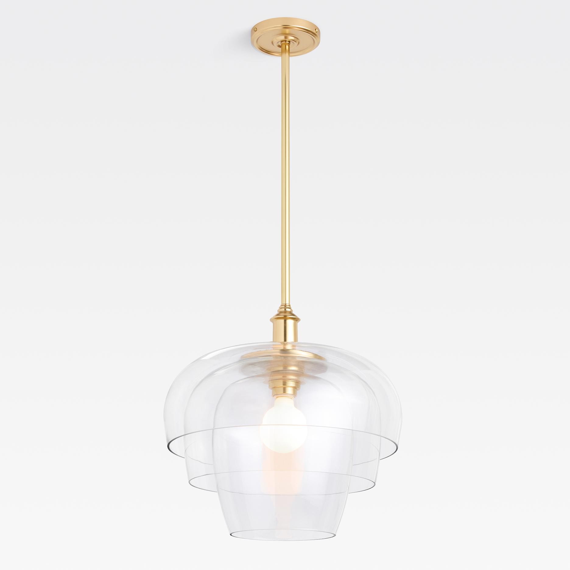 Xena Scandinavian Layered Clear Glass Pendant Light