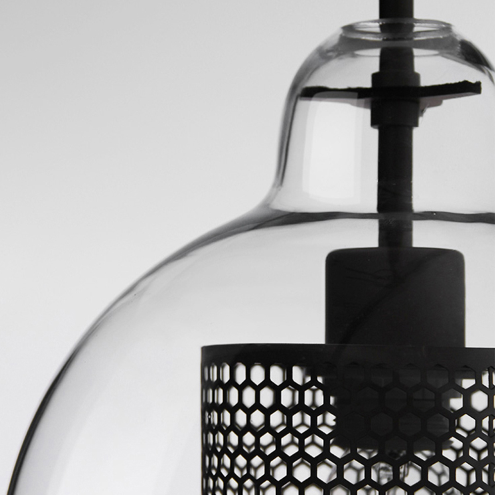 Linc Contemporary Globe Clear Glass Metal Pendant Light