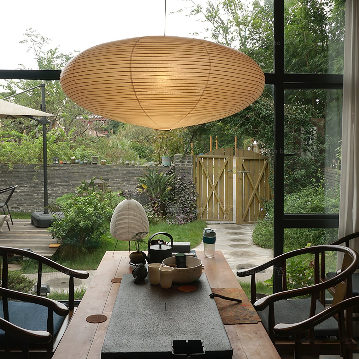 Gino Japanese Rice Paper Lantern Pendant Light