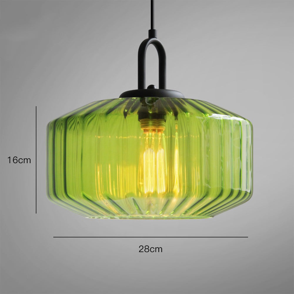 Ivan Vintage Handmade Striped Glass Pendant Light