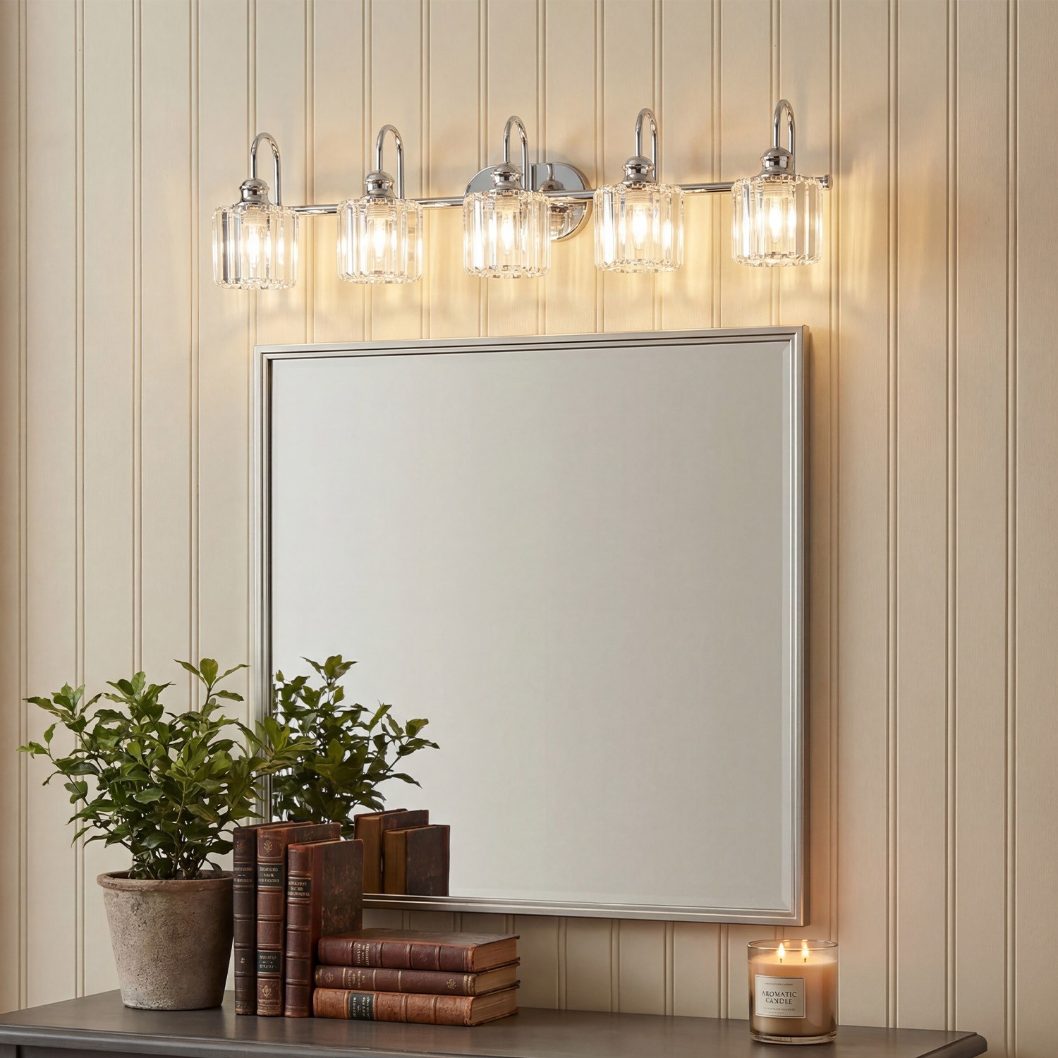 Naeris Modern Square Crystal Wall Sconce
