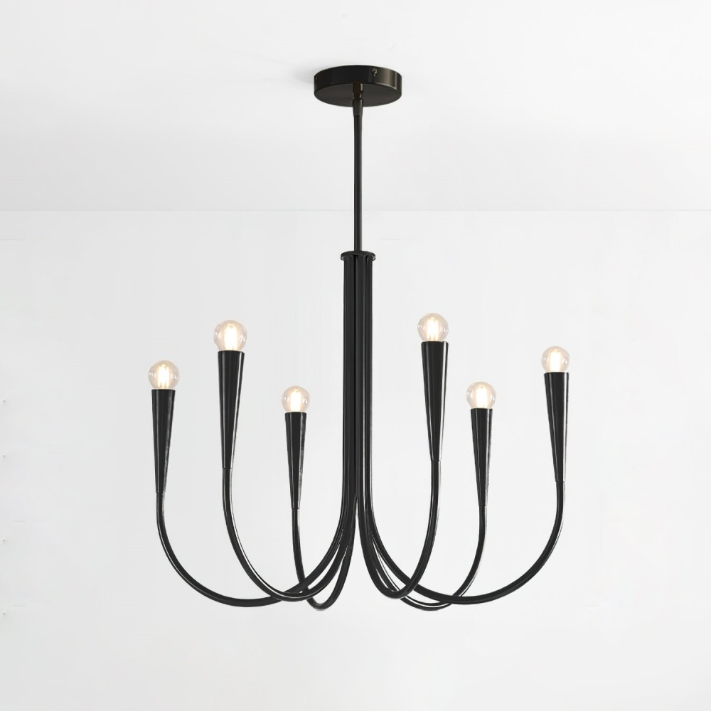 Luren Light Luxury Candle Iron Branch Chandelier