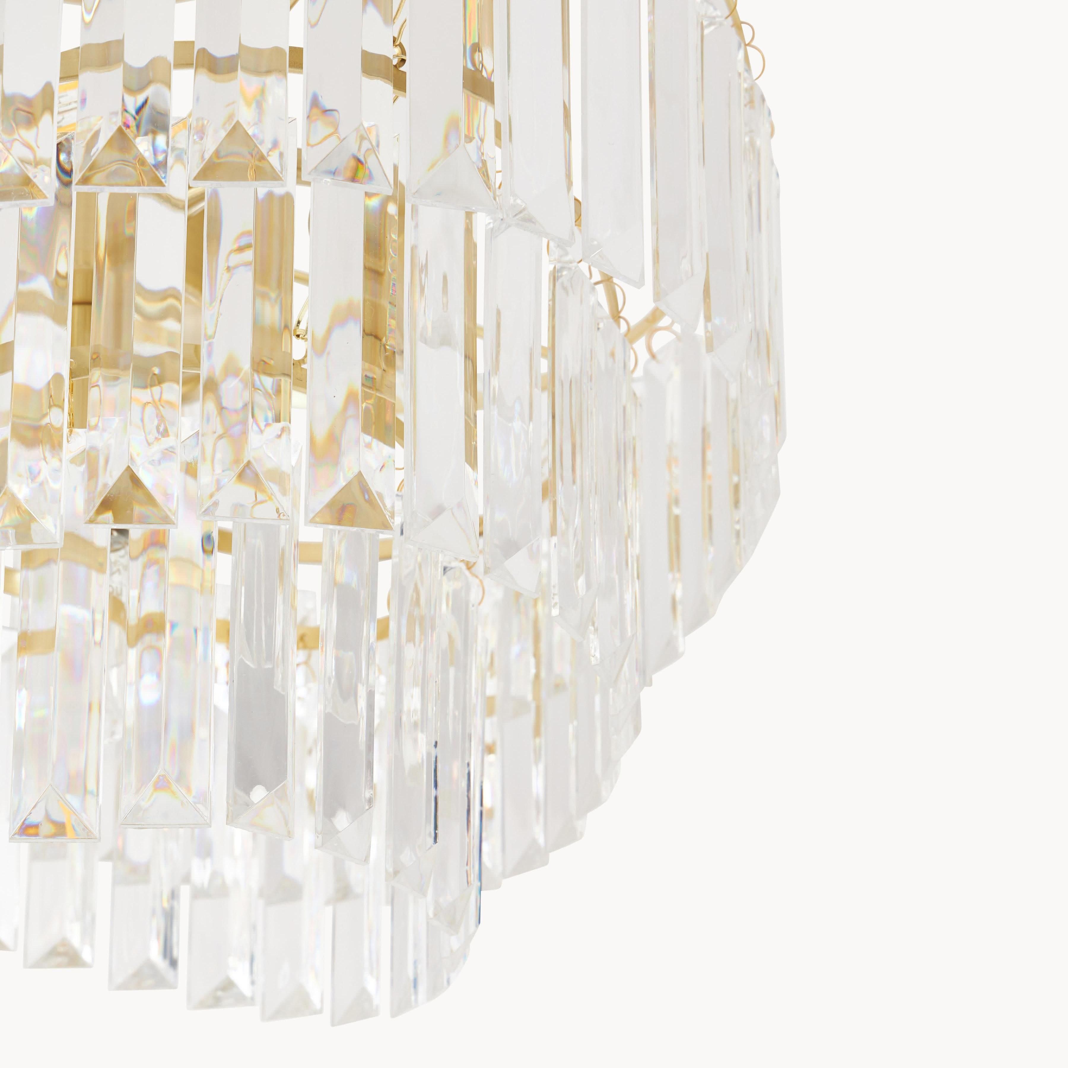 Deneuve Farmhouse Tiered Glass Brass Ceiling Light