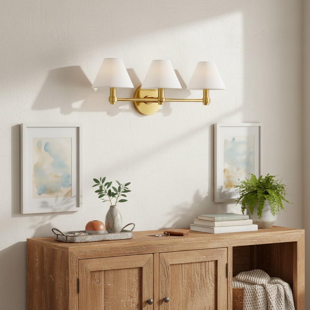 Lennox Luxurious Triple Metal Aged Brass Sconce