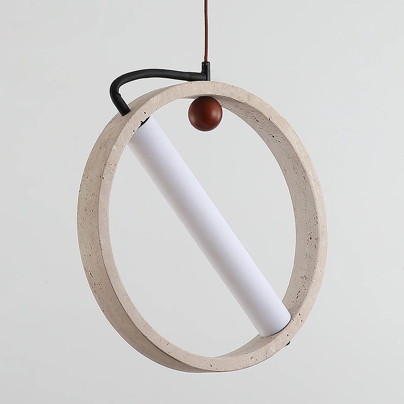 Conlan Japanese Travertine Circular Pendant Light