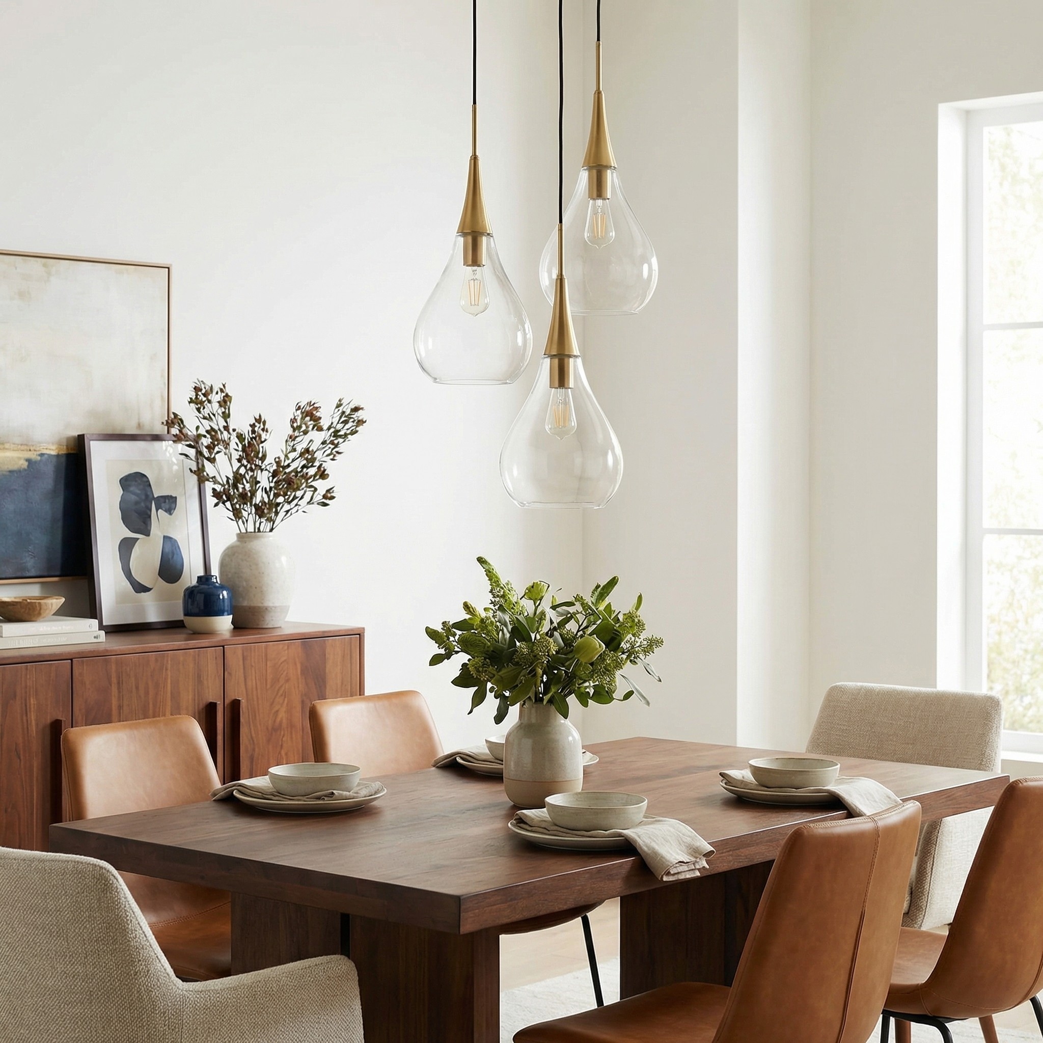 Clarke Minimalist Teardrop Glass Pendant Light
