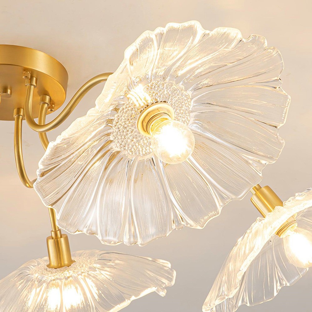 Pranavi Lotus Leaf Glass Ceiling Light