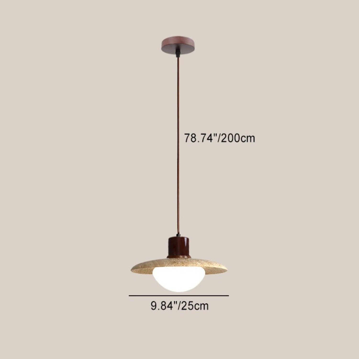 Bowen Wabi-Sabi Mini Travertine Pendant Light