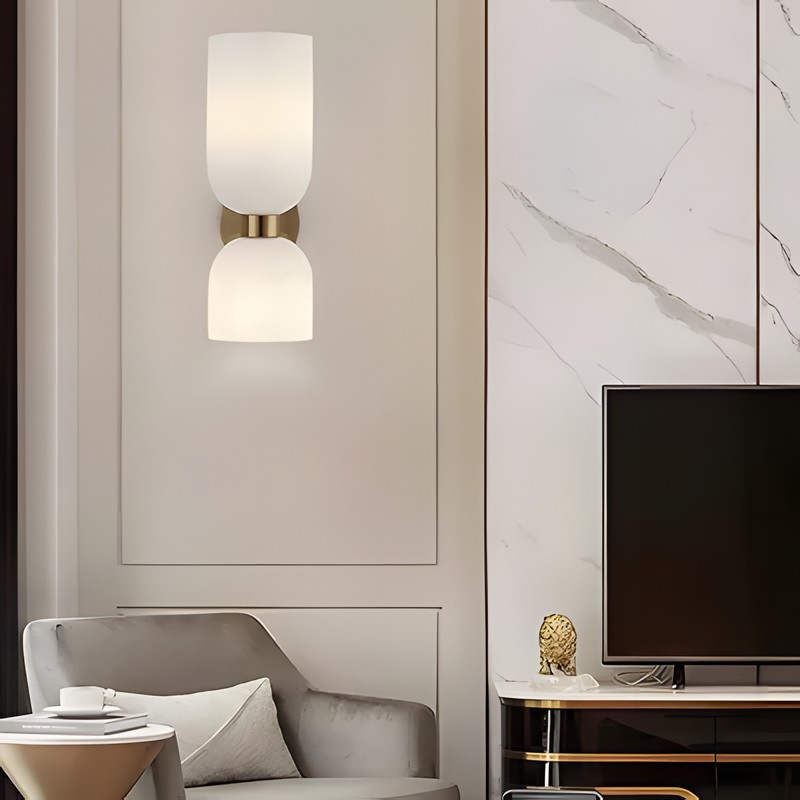 Trisia Modern Up Down Glass Wall Sconce