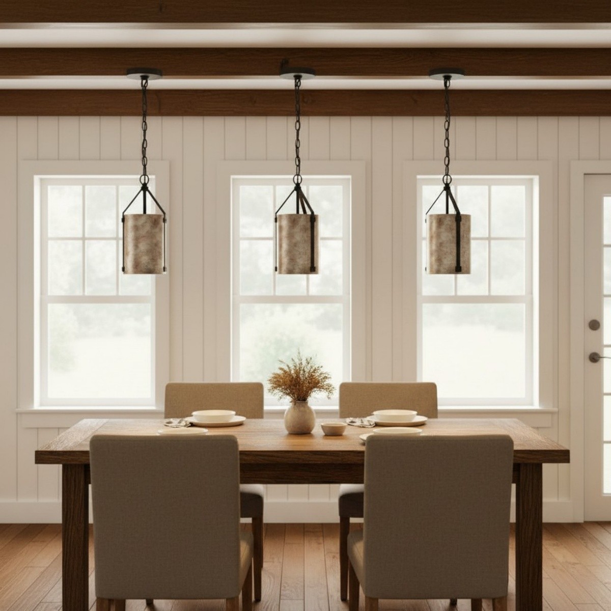 Grange Industrial Rustic Bronze Cylinder Pendant Light